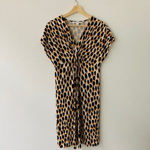 DIANE VON FURSTENBERG black & orange midi